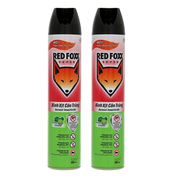  Bình xịt côn trùng Red Foxx POWER hương chanh bộ 2 chai x 600ml 