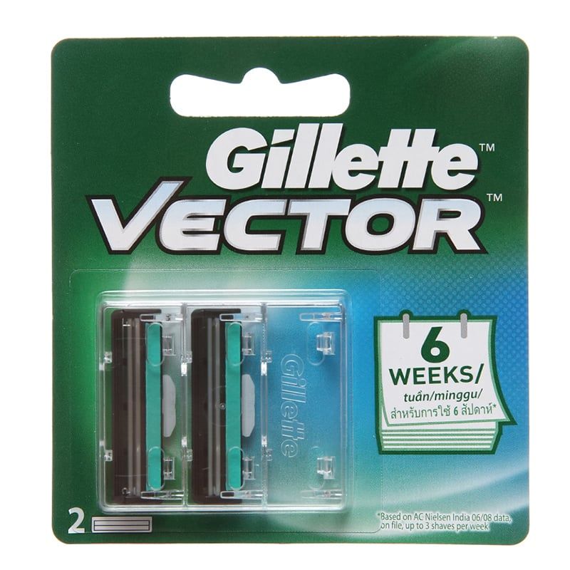  Bộ 2 lưỡi dao cạo râu 2 lưỡi Gillette Vector 