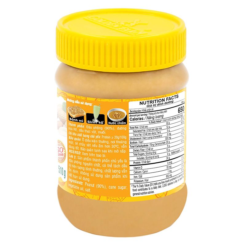  Bơ đậu phộng hạt Golden Farm hũ 510g 