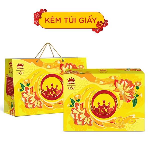  Bộ quà Tết Kinh Đô Lộc Vàng hộp 811 g 