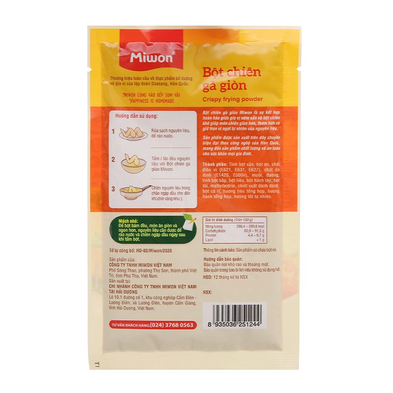  Bột chiên gà giòn Miwon gói 35g 