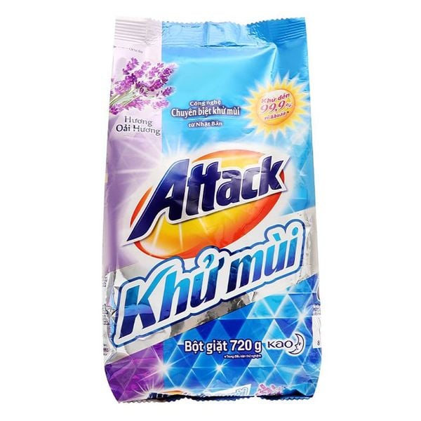  Bột giặt Attack Khử mùi hương oải hương túi 720g 