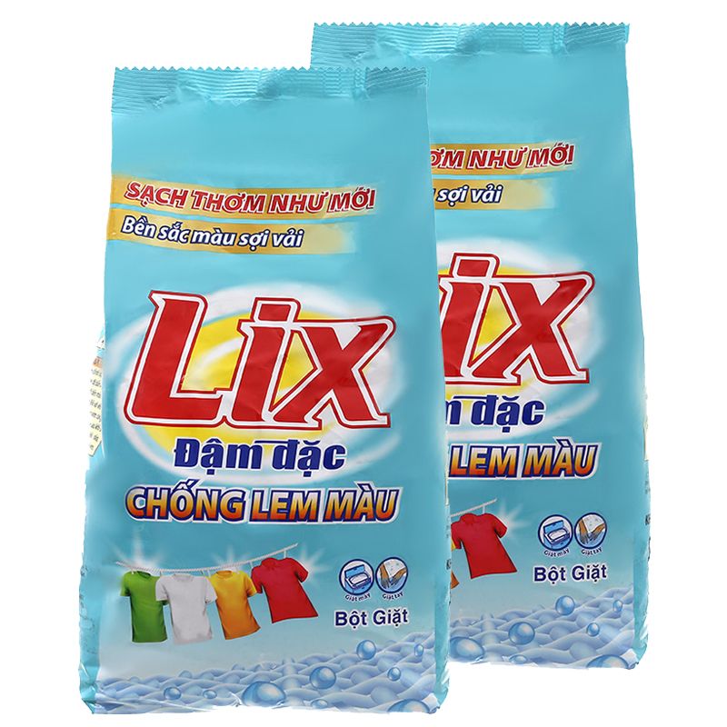  Bột giặt Lix đậm đặc chống lem màu thùng 2 gói x 5,5kg tặng 2 lít nước lau sàn On1 