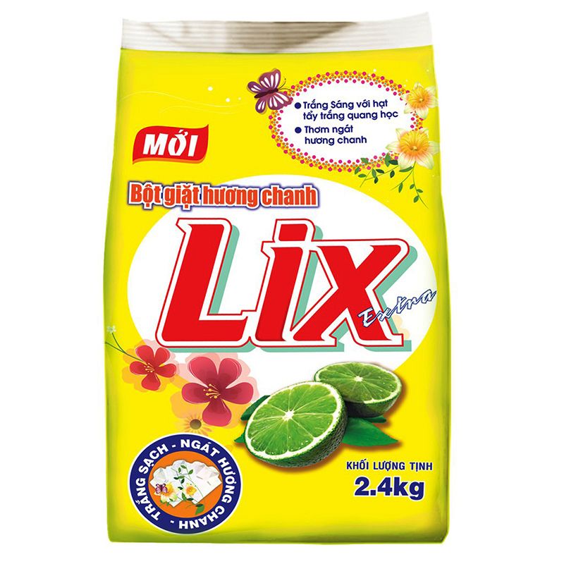  Bột giặt Lix Extra hương chanh túi 5,5 kg 