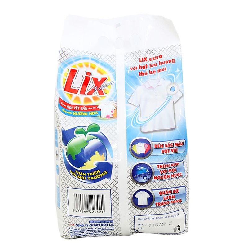  Bột giặt Lix Extra hương hoa túi 9 kg 
