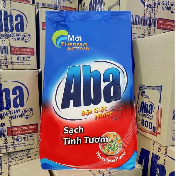  Đại lý Bột giặt nhiệt Aba sạch tinh tươm thùng 18 gói x 770g 