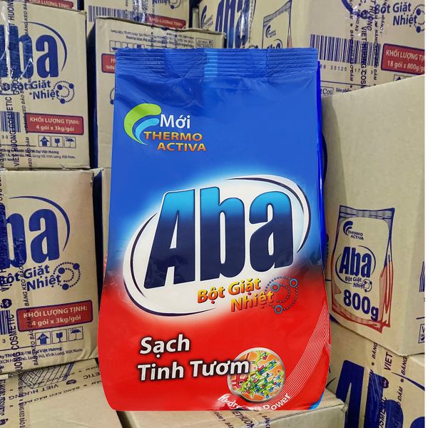  Đại lý Bột giặt nhiệt Aba sạch tinh tươm thùng 36 gói x 380g 