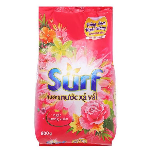  Bột giặt Surf hương nước xả vải gió xuân nồng nàn gói 800 g 