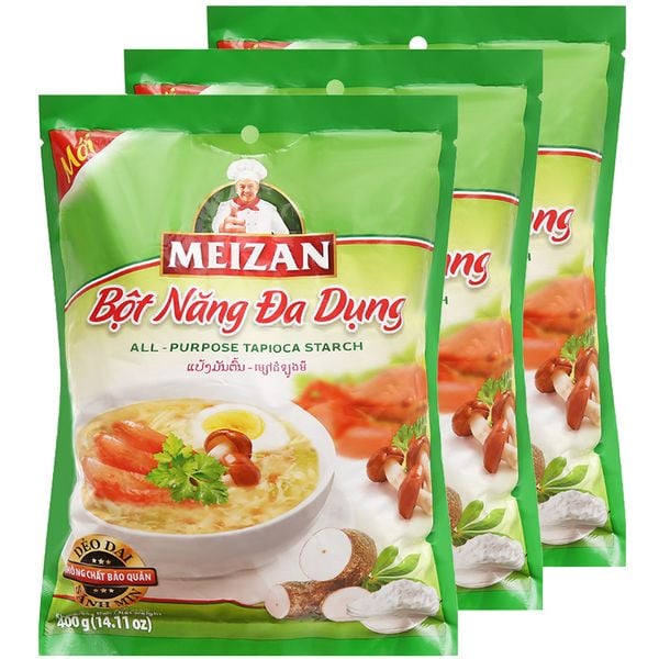  Bột năng đa dụng Meizan bộ 3 gói x 400g 