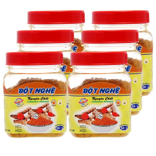  Bột nghệ nguyên chất Thiên Thành lốc 6 hũ x 50g 