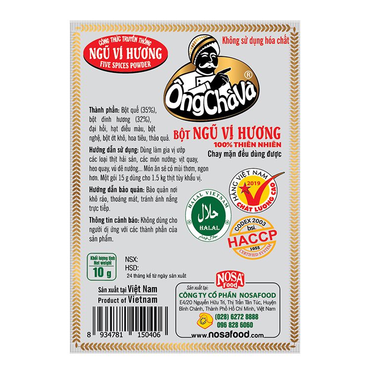  Bột ngũ vị hương Ông Chà Và gói 10g 