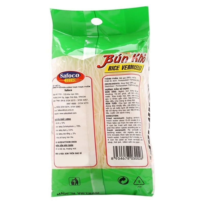  Bún khô Safoco thùng 50 gói x 200g 
