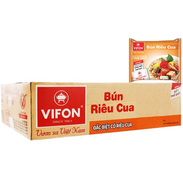  Bún riêu cua Vifon có gói riêu cua thật thùng 30 gói x 80g 