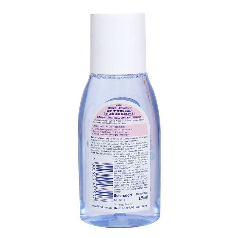  Nước tẩy trang Nivea Pearl White tinh chất ngọc trai sáng da chai 125ml 