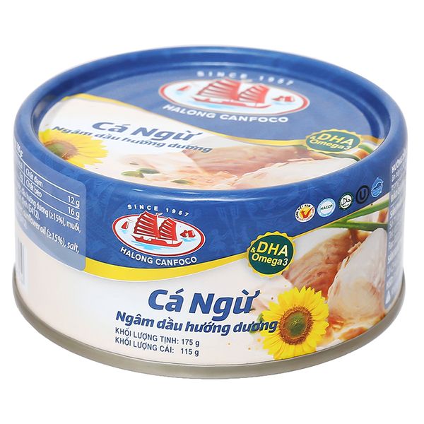  Cá ngừ ngâm dầu hướng dương Hạ Long hộp 175g 