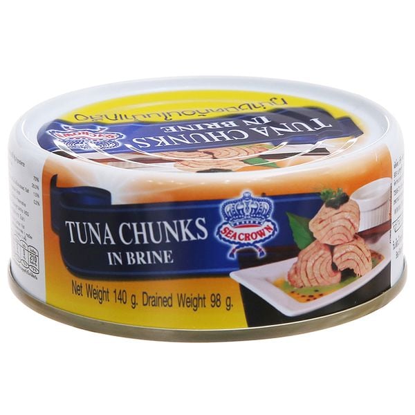  Cá ngừ ngâm muối xắt khúc Sea Crown hộp 140g 