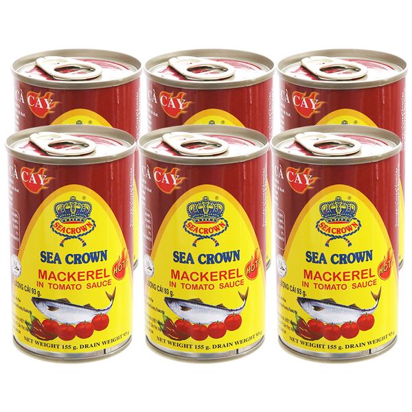  Cá nục sốt cà vị cay Sea Crown lốc 6 hộp x 155g 