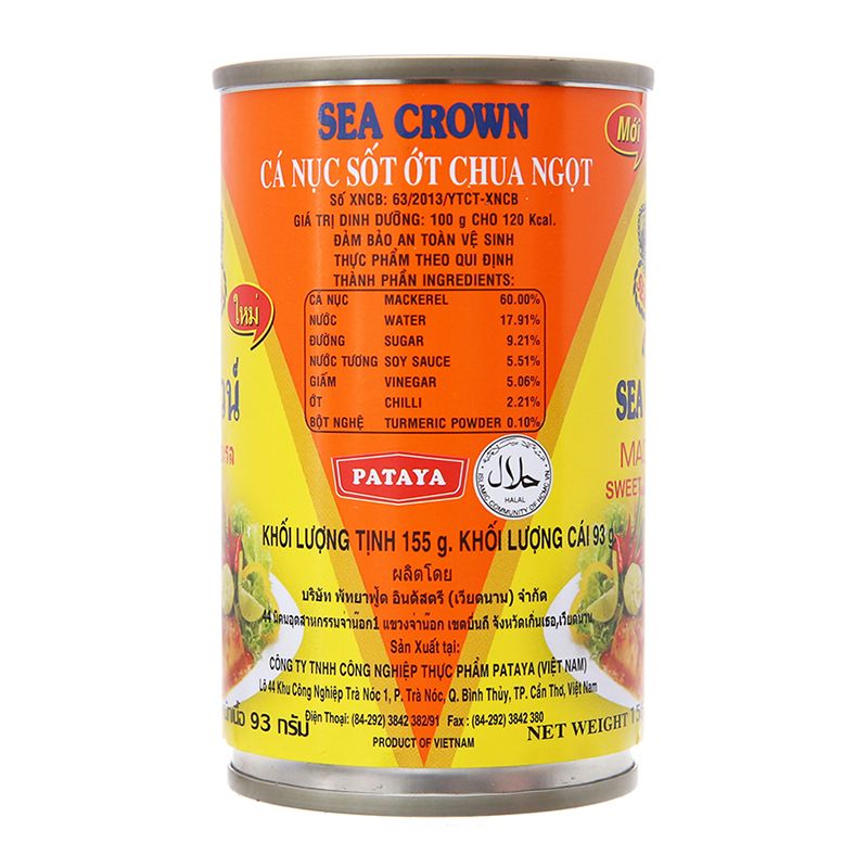  Cá nục sốt ớt chua ngọt Sea Crown lốc 10 hộp x 155g 