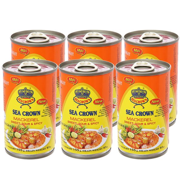  Cá nục sốt ớt chua ngọt Sea Crown lốc 6 hộp x 155g 