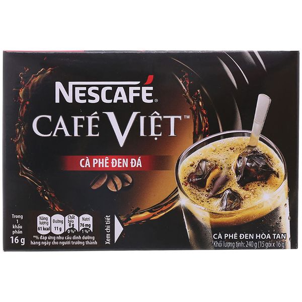  Cà phê đen đá NesCafé Café Việt 15 gói x 16g hộp 240g 