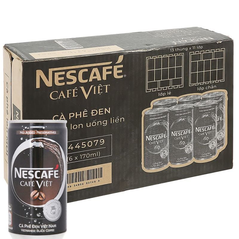  Cà phê đen NesCafé Café Việt thùng 24 lon x 170ml 