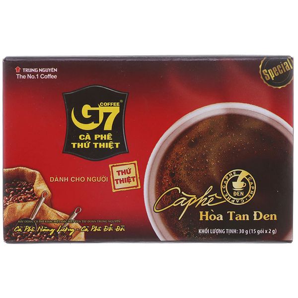  Cà phê đen Trung Nguyên G7 thứ thiệt 15 gói x 2g hộp 30g 