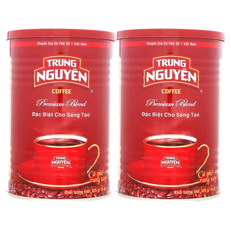  Cà phê rang xay pha phin Trung Nguyên Gourmet Blend bộ 2 lon x 425g 