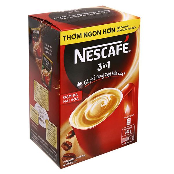  Cà phê sữa NesCafé 3 in 1 đậm đà hài hòa 20 gói 17g hộp 340g 