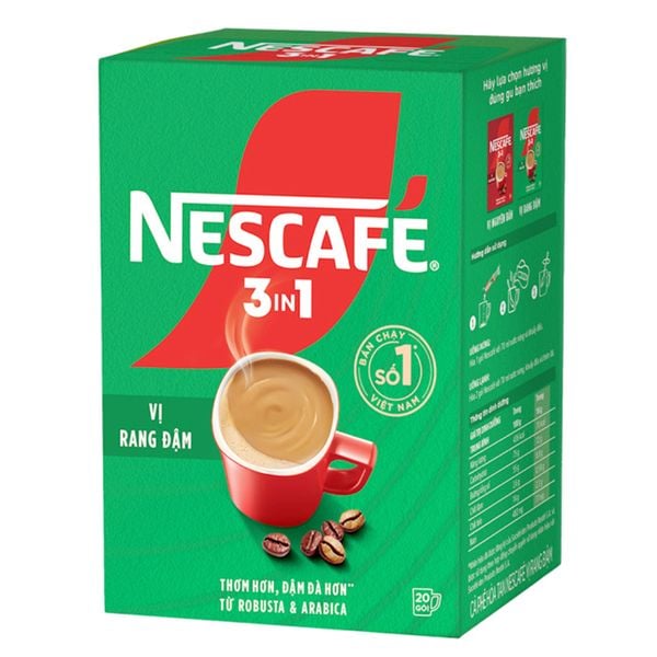  Cà phê sữa NesCafé 3 in 1 đậm vị cà phê 20 gói 17g hộp 340g 