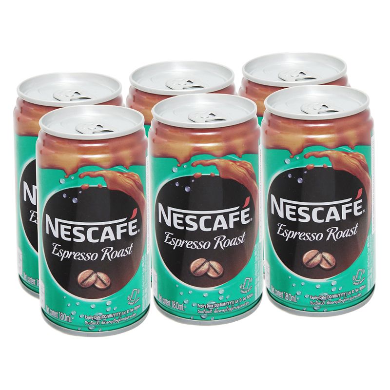  Cà phê sữa NesCafé Espresso Roast lốc 6 lon x 180ml 