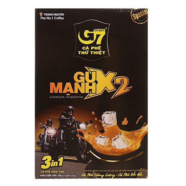  Cà phê sữa Trung Nguyên G7 gu mạnh X2 12 gói x 25g hộp 300g 