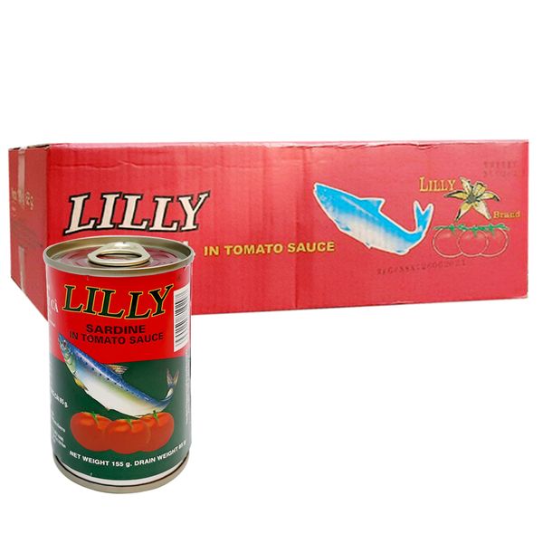  Cá trích sốt cà Lilly thùng 100 hộp x 155g 