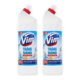  Gel tẩy bồn cầu và nhà tắm VIM trắng sáng hương chanh sả dịu mát chai 880ml 