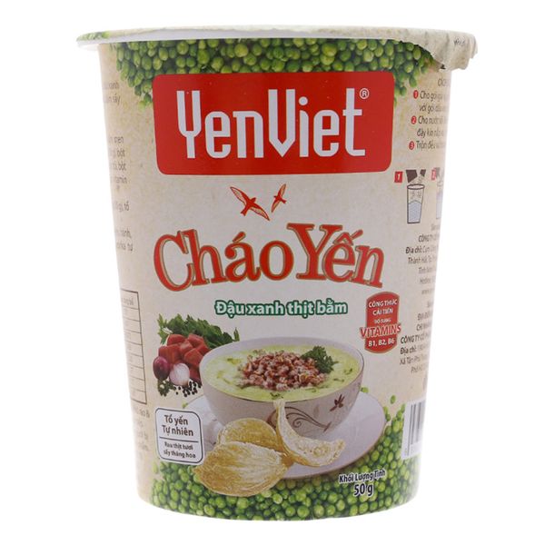  Cháo yến Yến Việt đậu xanh thịt bằm ly 50g 