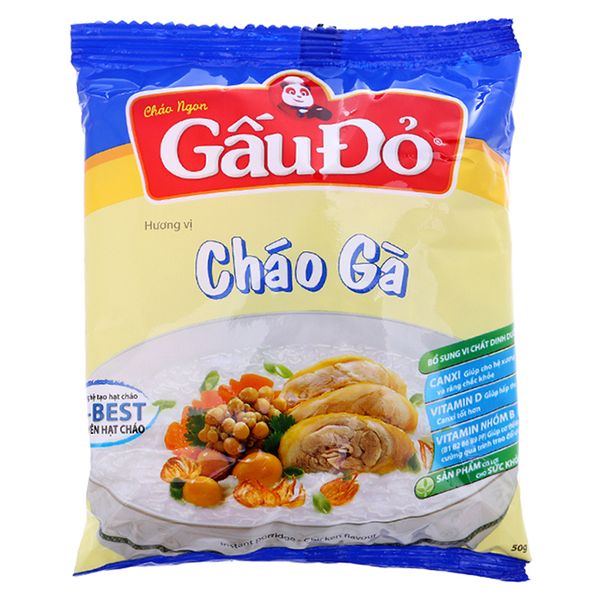  Cháo gà ăn liền Gấu Đỏ gói 50g 