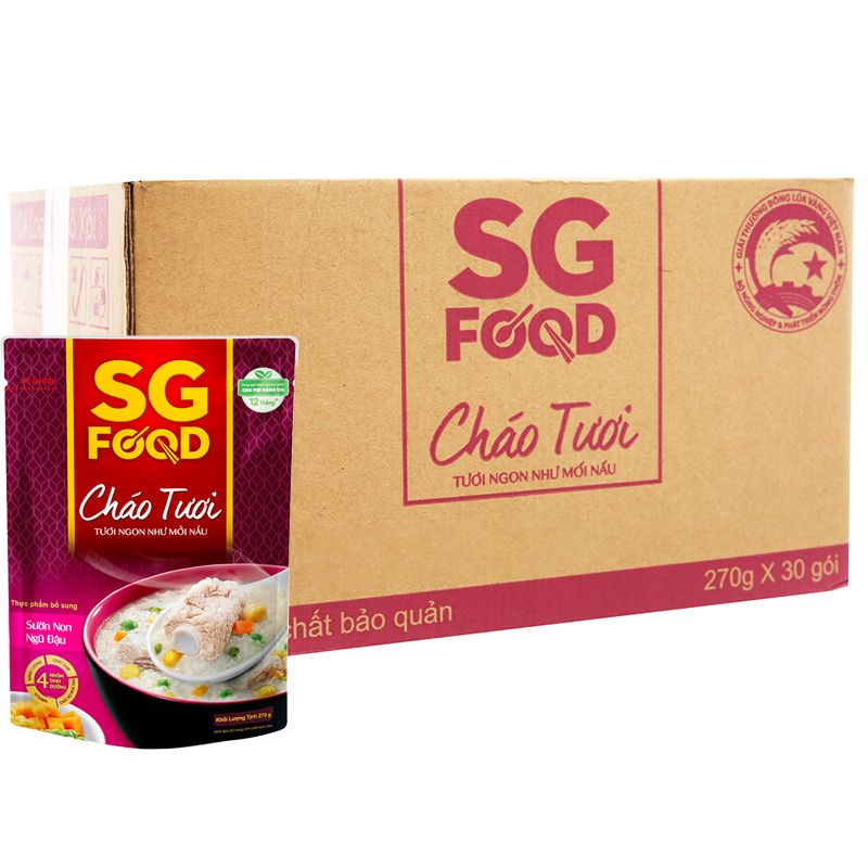  Cháo tươi Sài Gòn Food sườn non ngũ đậu bộ 3 gói x 270g 