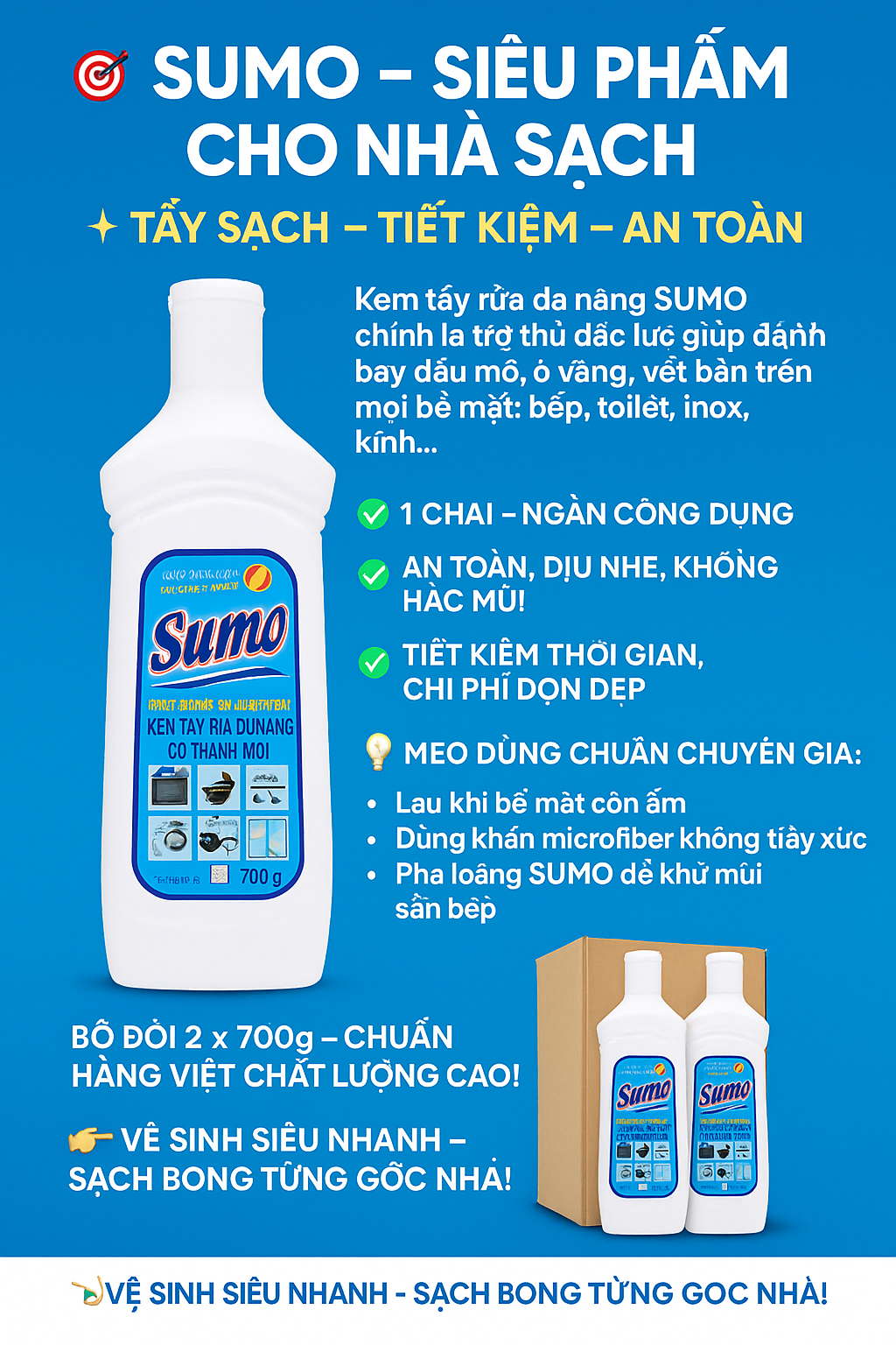 Chất tẩy rửa đa năng Sumo chai 700g 