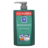  Dầu tắm gội Romano Classic 2 trong 1 chai 650g 