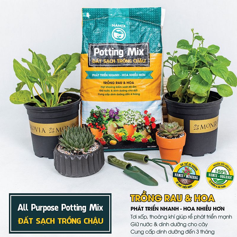  Đất trồng rau và hoa Namix All Purpose Potting Mix bộ 2 bao x 20 dm3 