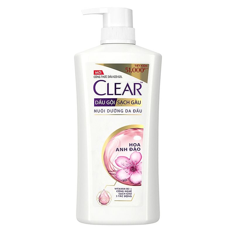  Dầu gội đầu Clear hoa anh đào băng lạnh cho tóc thơm mát suốt 24 giờ chai x 630g 