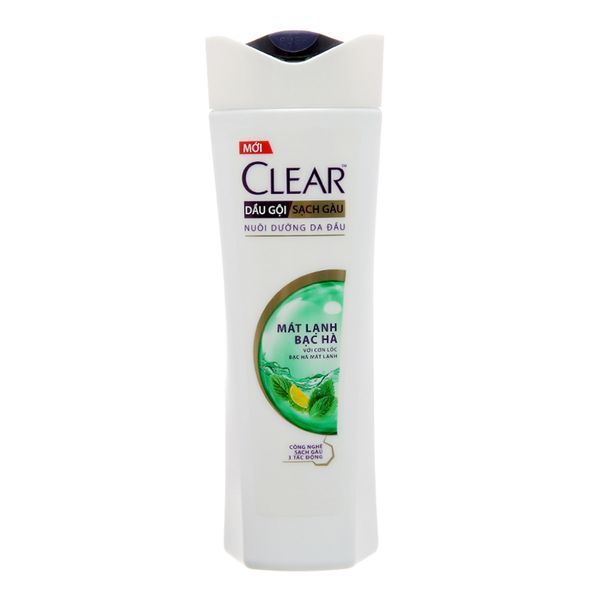  Dầu gội Clear mát lạnh bạc hà sạch gàu ngứa vi khuẩn chai 370 g 