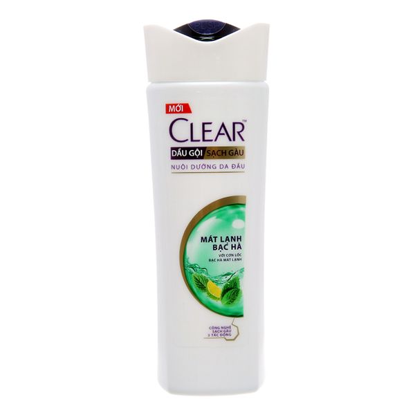  Dầu gội Clear mát lạnh bạc hà sạch gàu ngứa vi khuẩn chai 170 g 