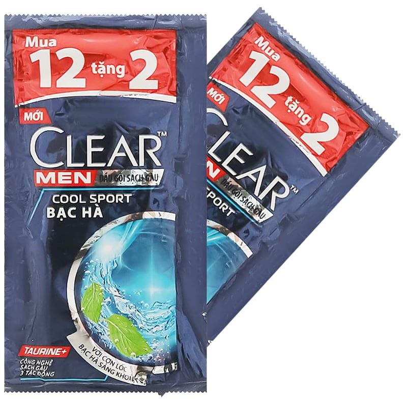  Dầu gội Clear Men sạch gàu bạc hà thùng 60 dây x 12 gói x 5g 