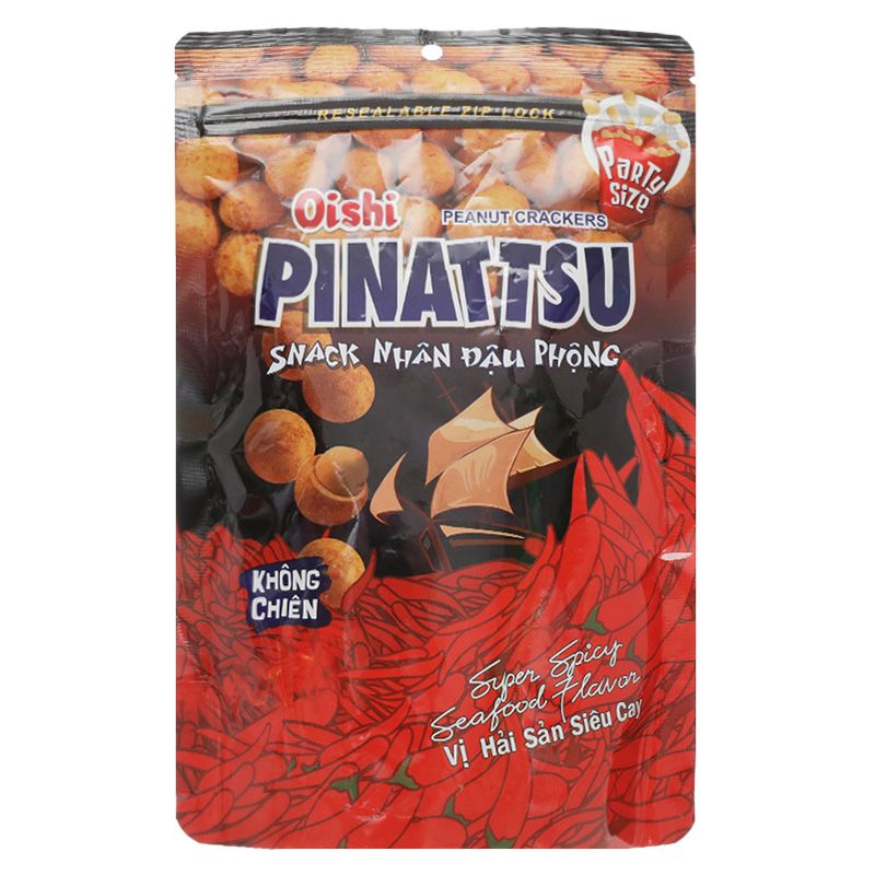  Đậu phộng vị hải sản siêu cay Pinattsu Oishi gói 85g 