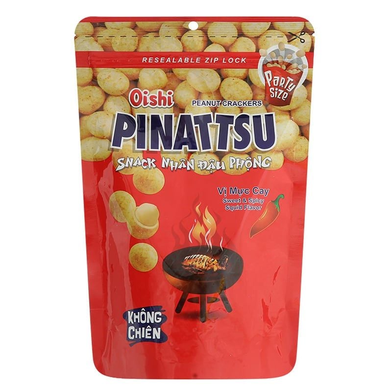  Đậu phộng vị mực cay Pinattsu Oishi gói 85g 