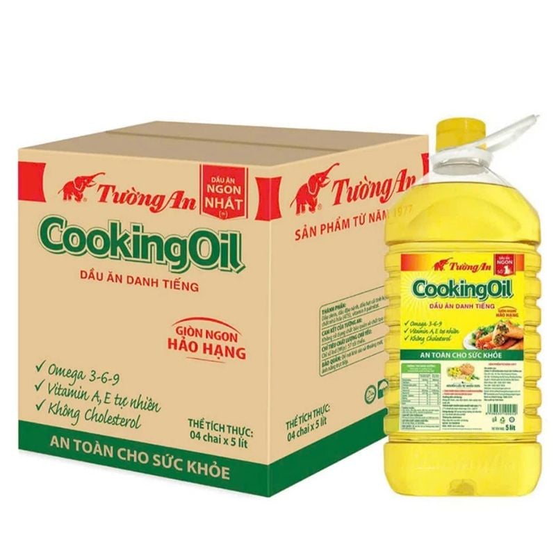  Dầu thực vật Tường An Cooking Oil thùng 4 can x 5 lít 