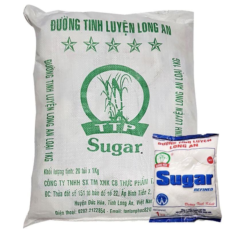  Đường cát trắng Long An bao 20 gói x 1 Kg 