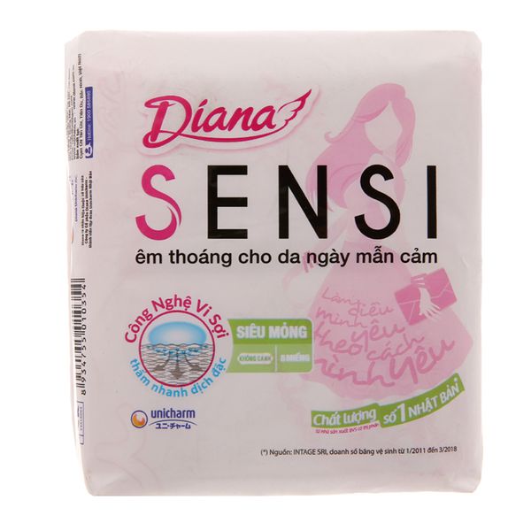  Băng vệ sinh Diana Sensi siêu mỏng không cánh gói 8 miếng 