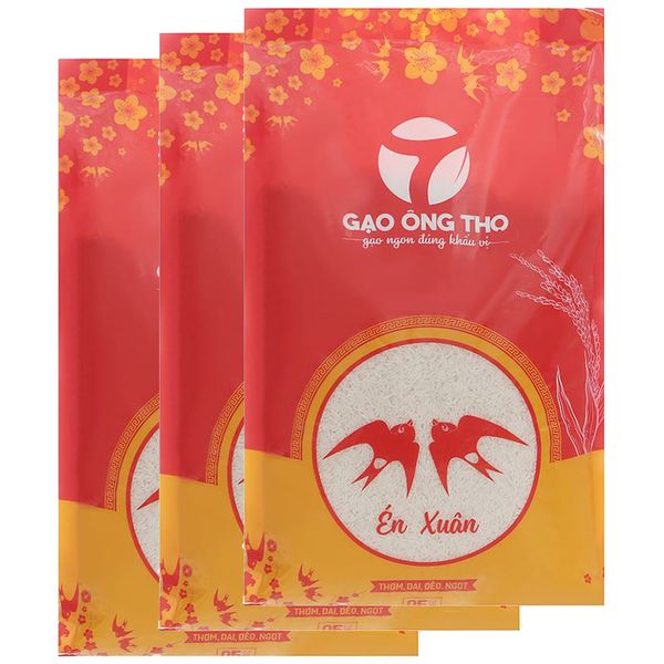  Gạo đặc sản ST24 Ông Thọ Én Xuân bộ 3 túi x 5kg 