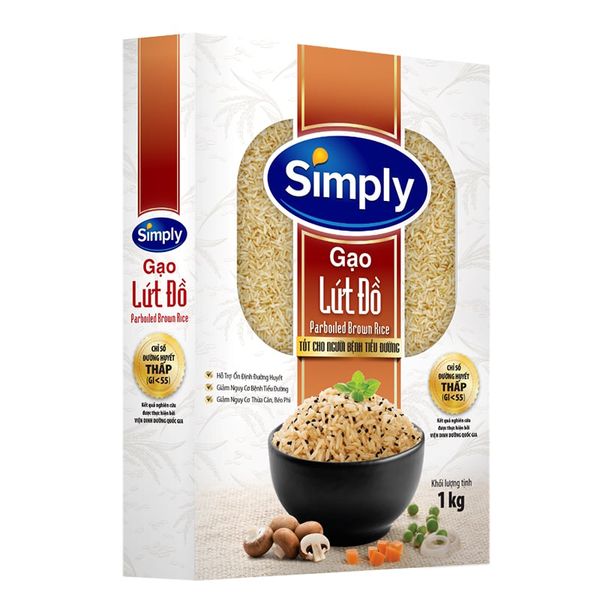  Gạo lứt đồ Simply hộp 1 kg 